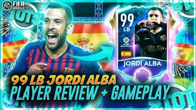 99 Rated LB Jordi Alba Gameplay + Player Review | BEST LB? FIFA Mobile 21 La Liga TOTS