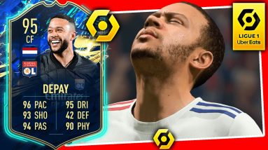 WHAT A STRIKE! 👀 TOTS DEPAY REVIEW! FIFA 21 95 TOTS MEMPHIS DEPAY PLAYER REVIEW