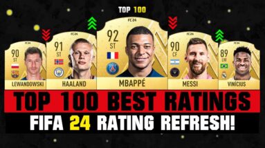 FIFA 24 | TOP 100 BEST PLAYER RATINGS (EA FC 24)! 💀😲 ft. Mbappe, Haaland, Messi…