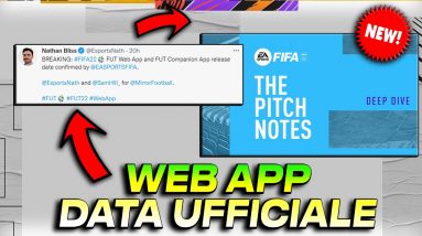 DATA UFFICIALE USCITA WEB APP FIFA 22 + NOVITA' PITCH NOTES