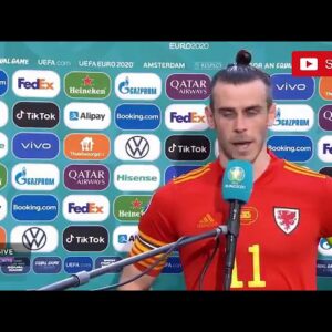 Gareth Bale walks off when asked if this was his last match for Wales