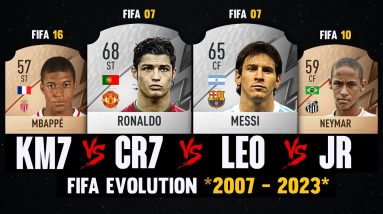Ronaldo VS Messi VS Neymar VS Mbappé FIFA EVOLUTION! 👀🤯 | FIFA 07 - FIFA 22